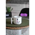 Ivart Kişiye Özel L Harf ve Isim Baskılı Premium Porselen T Kulplu Kupa Bardak-Nescafe&latte Fincanı-Motto - 1 Adet - 300 ml