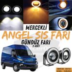 Iveco Daily Uyumlu Üniversal Mercekli Angel Sis Farı Metal Su Geçirmez 76 Mm Turuncu Halkalı Gündüz Farı Angel Eyes 2 Adet