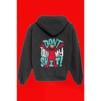 IvırZıvır IVRZVR35 Unisex Siyah Don't Touch My Shit Baskılı Sweatshirt