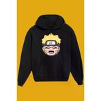 IvırZıvır SB-329 Unisex Siyah Naruto Baskılı Sweatshirt