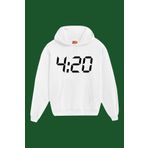 IvırZıvır Unisex Beyaz 4.20 Baskılı Sweatshirt IVRZVR28