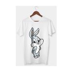 IvırZıvır Unisex Beyaz Bugs Bunny Baskılı T-shirt CD-07