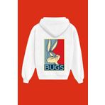 IvırZıvır Unisex Beyaz Bugs Bunny Sırt Baskılı Sweatshirt SB-325