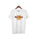 IvırZıvır Unisex Beyaz Hardrock Baskılı T-shirt HRI-01