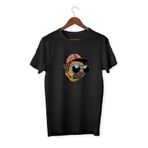 IvırZıvır Unisex Siyah Cool Dog Baskılı T-shirt IYS-07