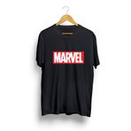 IvırZıvır Unisex Siyah Oversize Marvel Baskılı T-shirt 31219-09
