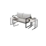 İvo Office Zigon Sehpa | Beyaz | 3'lü Zigon Metal Ayaklı Zigon Sehpa