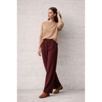 Ivoire Wear Kadın Beli Lastikli Bürümcük Pantolon Bordo
