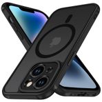 ivoler Mat siyah manyetik kılıf, iPhone 14 Plus 6,7 inç için, MagSafe ile uyumlu, [askeri norm düşme koruması] darbeye dayanıklı, çizilmeye karşı dayanıklı arka kapak, ince sıvı silikon cep telefonu