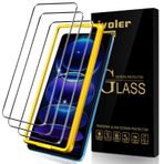 iVoler Xiaomi Redmi Note 12 Pro 5G / Redmi Note 12 Pro Plus 5G / Poco X5 Pro için 3 adet zırh koruyucu cam, konumlandırma yardımlı, 9H sertlik, çizilmez, kabarcık tutmaz, kolay kurulum