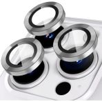 Ivoomi iPhone 15 Pro Max / 15 Pro Premium Safir Kamera Lens Koruyucu Temperli Cam - 32 Gümüş Gri