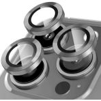 Ivoomi iPhone 15 Pro Max / 15 Pro Premium Safir Kamera Lens Koruyucu Temperli Cam - Koyu Gri
