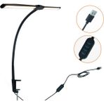 Ivoomı Monitör LED Masa Lambası Ofis Ev Okuma Göz Bakımlı Ultra Parlak Klipsli Masa Lambası 24,4 Inç Uygun - Siyah