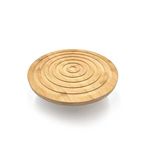 Ivory Yuvarlak Bambu Nihale | Isıya Dayanıklı Doğal Ahşap Tezgah ve Masa Koruyucu, Çaydanlık, Tencere ve Tava Altlığı - 15cm, (Model: Ivo-bmb140)