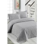 Ivy Gri Cift Kisilik Microfiber Kapitone Yatak Ortusu