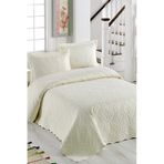 Ivy Krem Cift Kisilik Microfiber Kapitone Yatak Ortusu Ekru