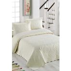 Ivy Krem Cift Kisilik Microfiber Kapitone Yatak Ortusu