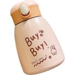 Ivy Stationery Basit, Sevimli ve Taşınabilir Saman Termos Bardağı (Yurt Dışından) - 1,1 lt - Pembe