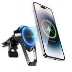 iWALK Araba için manyetik telefon tutucu, hava havalandırma için güçlü manyetik araç montajı, 360° ayarlanabilir araç montajı, oruç şarjı, kablosuz araç şarj cihazı, lüks araba aksesuarları, iPhone