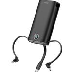 İwalk DBL10000S Çoklu Dahili Kablolu PD Hızlı Şarj 9.000 mAh Siyah Powerbank