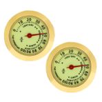 IWOWHERO 2 Adet Mekanik Analog Higrometre Humidoru İçin Küçük Işıklı Higrometre Ölçer Kutusu Ve Gitar Humidoru İçin Doğru Nem İzleme