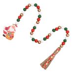 IWOWHERO Noel Noel Baba Dekorasyonu Ahşap Boncuk Çelenk Ev Dekoru Boncuk Kolye Vintage Şömine Orta Parçası