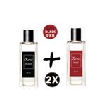 Ixora Erkek Black Parfüm 50 ml Kadın Red Parfüm 50 ml 2li Hediye Seti