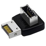 Iyalezirk Bilgisayar Anakart Tip-E Arayüzü USB 3.1 Tip E 90 Derece Direksiyon Dirsek Kurulu Tip C - L' Adaptör (PH74A)