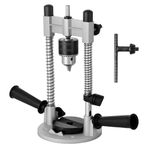 Iyalezirk Hand Drill Adapter with Universal Bench Clamp Bracket for Straight Hole Drilling and Electric Repair Guide