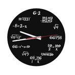Iyalezirk Matematik Duvar Saati, Matematik Formülleri Sınav Saati Siyah Beyaz Saat Matematik Denklem Saati, Ofis için