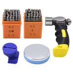 Iyalezirk Metal Kiti, 74 Parça 0,3 cm Karakterleri ile Büyük ve Küçük Harfler için Seti, Metal Damgalar için