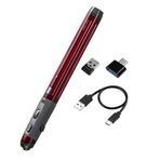 Iyalezirk Wireless Mouse Pen Portable Easy Operate 2.4GHz USB-A Type-C for Office Meeting Home Etc Red