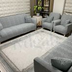 IYDGAH Jakarlı Su Yolu Desen 3311 Takım Koltuk Örtüsü Çekyat Kanepe Örtüsü Lastikli Yıkanabilir Gri - 180 x 230 cm