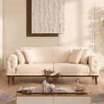 İyena Home Living Candy Sırt Mekanizmalı Üçlü Koltuk Kanepe - Krem