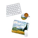iyi fikirler Van Gogh Servi Ağaçlı Buğday Tarlası Mouse Pad ve Bardak Altlığı Set
