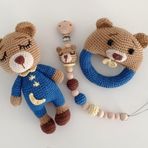 İyi Geceler Ayıcık Set Amigurumi Organik Oyuncak