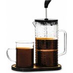 İyi Kalite 1 Litre Isıya Dayanıklı Borosilikat Cam French Press Kahve Demleyici - Şeffaf