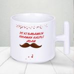 Iyi Ki Babamsın Kocaman Kalpli Adam Yazılı Babalar Gününe Özel T Kupa Bardak - Beyaz - 300 ml