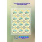 Iyi Tatiller Sticker Seti - 96 Adet Yuvarlak Etiket | Yapışkanlı, Parlak Kuşe Çıkartma Kağıdı - Çok Renkli - 1