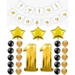 İyiki Doğdun Yazılı 11 Yaş Gold Renk Doğum Günü Parti Seti