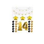 İyiki Doğdun Yazılı 14 Yaş Gold Renk Doğum Günü Parti Seti