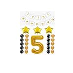 İyiki Doğdun Yazılı 5 Yaş Gold Renk Doğum Günü Parti Seti