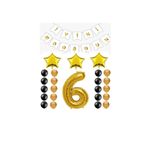 İyiki Doğdun Yazılı 6 Yaş Gold Renk Doğum Günü Parti Seti
