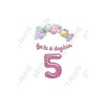 Iyiki Doğdun Yazılı Kaligrafi Banner Makaron Balon Seti 5 Yaş Pembe Set Doğum Günü