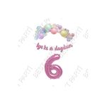 İyiki Doğdun Yazılı Kaligrafi Banner Makaron Balon Seti 6 Yaş Pembe Set Doğum Günü