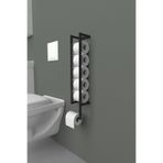 iyimi? İyimi Duvara Monte Tuvalet Kağıtlığı Yedekli Metal WC Kağıt Standı Siyah Modern Tasarım