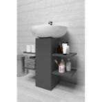 İyimi Modern Raflı Lavabo Altı Banyo Dolabı Banyo Düzenleyici Gri