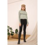 İyisini İstersen Kadın Coool Basic Crop Üç Iplik Kazak - Mint Yeşili