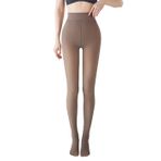 IYOU Kadın polar astarlı külotlu çorap siyah sahte şeffaf külotlu çorap tayt ilkbahar kış sıcak yüksek bel şeffaf külotlu çorap termal çorap, Kahverengi-B80, 25-30