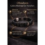 İyyakee Doğal Taş Obsidyen Çakra Bilekliği Negatif Enerji Koruyucu El Yapımı Erkek Bileklik